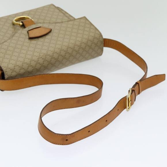 CELINE Macadam Canvas Shoulder Bag Beige Gold - Picture 7 of 13